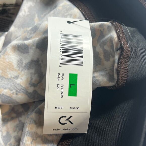 Calvin Klein Performance Leggings Animal Print Wick L Comfort Gym Activewear - Picture 2 of 13